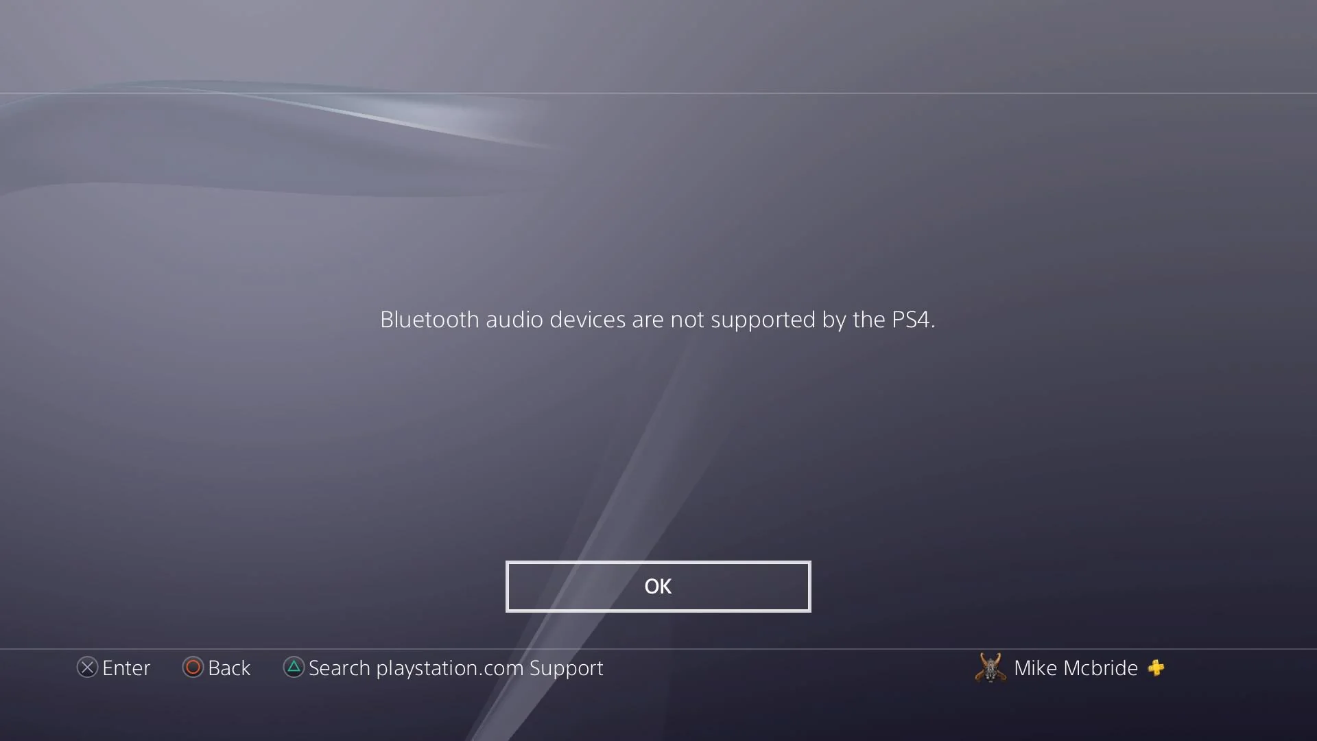 bluetooth audio devices are not supported by the ps4